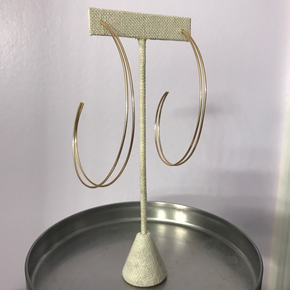 18k Gold Over Sterling Silver Open Hoop Earrings